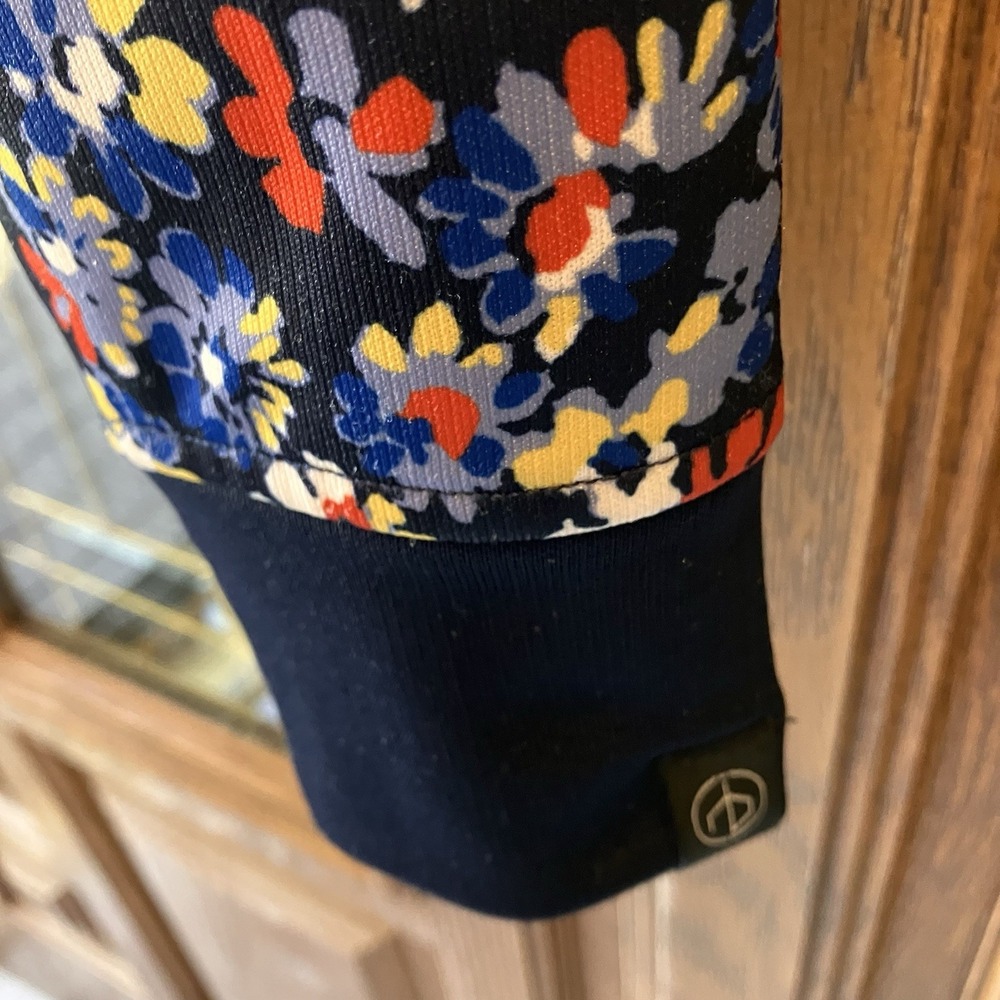 Rag & Bone Navy Blue‎ Floral Drawstring Hoodie Size XXS EUC Boho Cottagecore - Picture 3 of 7